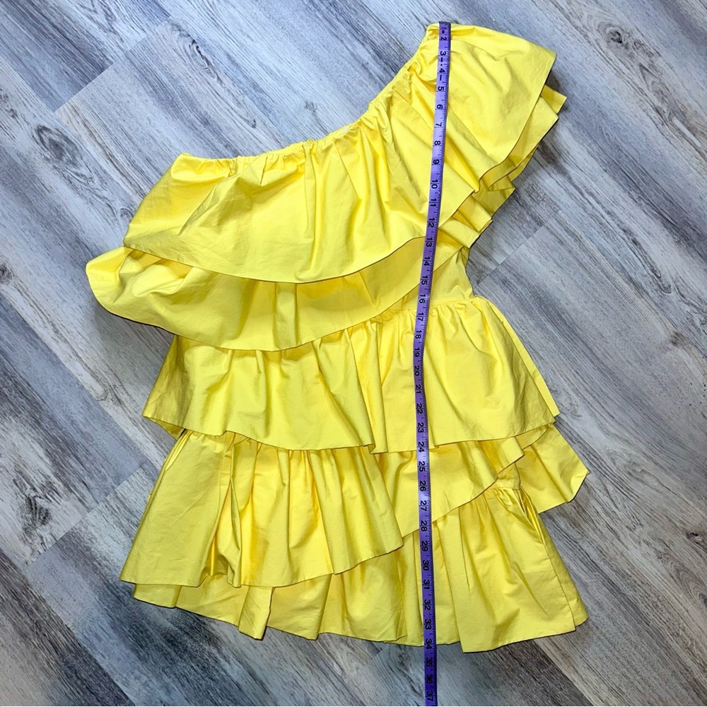 💝Tuckernuck Hyacinth House Yellow Ruffle Sofie Mini Dress Women’s Size Small S - Picture 5 of 8